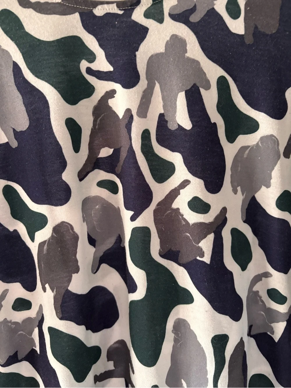 adidas Short-Sleeve Camo Tee in Green, Gray & Navy